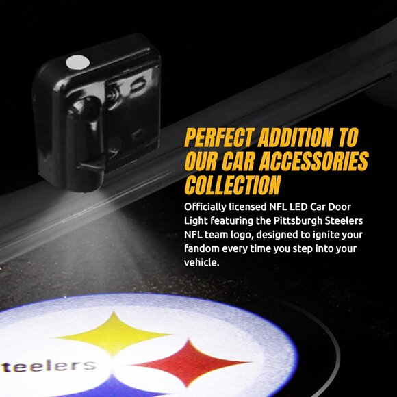 NFL American Football Pittsburgh Steelers - Led Car Door Light "BRAND NEW" - Picture 8 of 8